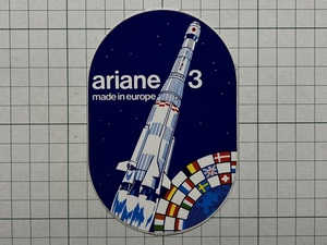 Ariane 3 欧州宇宙機関（ESA）固体燃料ロケット 宇宙開発 ステッカー 航空 飛行機 +A1