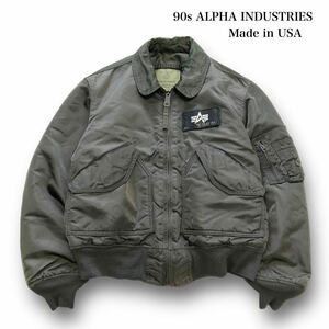 【ALPHA INDUSTRIES】90s アルファインダストリーズ CWU-45 フライトジャケット ミリタリージャケット USA製 アメリカ製 ヴィンテージ (M)