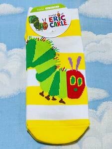 kaho★即決/新品★はらぺこあおむし★Eric Carle★靴下★ソックス★くつ下★ボーダーイエロー★