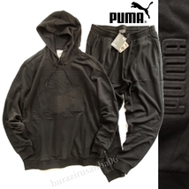 未使用 PUMA プーマ ビッグキャット スウェット パーカー フーディー スウェットパンツ 上下 セットアップ メンズ US/L 日本XL相当 黒_画像1