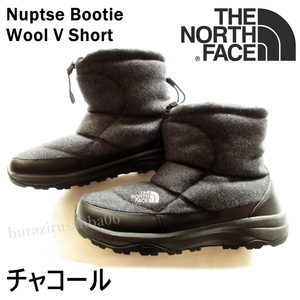 メンズ 29cm◆未使用 定価14300円 ノースフェイス ヌプシ ブーティー ウール ショート ブーツ チャコール THE NORTH FACE ウィンターブーツ