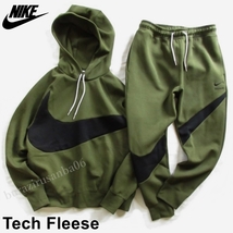 XL◆未使用 定価26,400円 NIKE ナイキ テックフリース ビッグスウッシュ パーカー テーパードパンツ 高品質 スウェット セットアップ_画像1