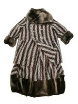 子供服 キッズ 女の子 セットアップ もこもこフェイクファー付 ロングコート＆バルーンスカート 大幅値下 110㎝ チャコールグレー_画像1