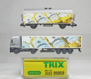 MINITRIX #91059　Ｉｃｈｑｒｓ型冷蔵車 ＫＲＯＭＢＡＣＨＥＲＨ ＢＩＥＲ (ビール会社限定品)