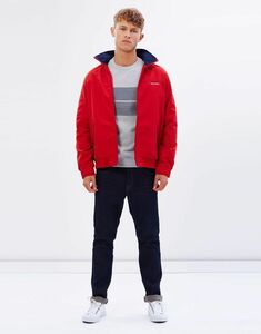 USA正規品【M】 トミーヒルフィガー TOMMY HILFIGER ナイロン ジャケット 撥水加工 フラッグロゴ 内ポケットあり フード付 赤 レッド