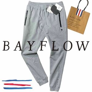 新品■BAYFLOW*EVERLAST スウェットジョガーパンツ 度詰め裏毛/美シルエットスリムフィットジョグパンツ/ベイフロー/エバーラスト/グレー/L