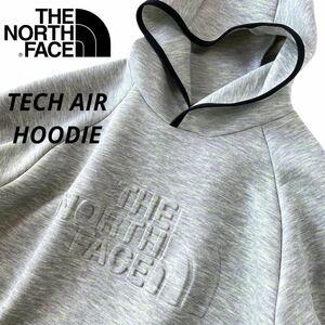 THE NORTH FACE TECH AIR HOODIE/テックエアースウェットフーディー/国内正規品/プルオーバー/パーカー/ノースフェイス/グレー/ライム/L