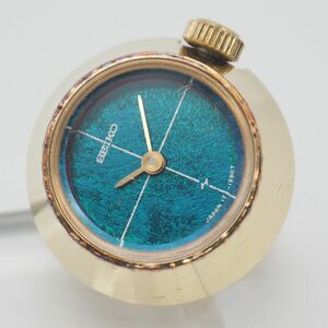 Y470 1円 アンティーク SEIKO セイコー リング ウォッチ 手巻き 時計 指輪 ブルー文字盤 ゴールド 7号 17-0850