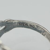 H614 ナバホ ターコイズ トルコ石 STERLING ホールマーク刻印 リング ハート デザイン 指輪 5~6号 インディアンジュエリー 12月誕生石(0)_画像6