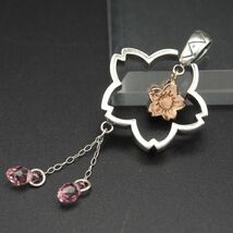 J696 薄桜鬼 かすう工房 IF/DF刻印 ペンダント トップ 桜 サクラ モチーフ シルバー チャーム ヘッド_画像1