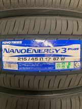 【2023年製】ＴＯＹＯ【215/45R17】トーヨー ナノエナジー3+ NANOENERGY3 PLUS 215/45-17　4本価格　4本送料税込み￥47000～ 夏用_画像2