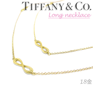 【超美品】 ティファニー Tiffany＆Co. インフィニティ エンドレス ネックレス 8連 ロング ペンダント イエローゴールド K18 レディース