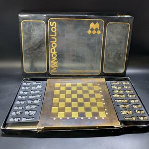 MANOPOULOS チェス 駒 ボード 金属製 ギリシャ マノプロス 騎士 チェスセット 当時物 昭和レトロ テーブルゲーム