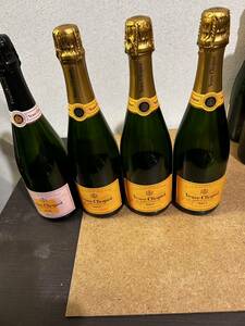 【ダミーボトル・非売品】　4本セット ヴーヴクリコシャンパン イエローラベル ロゼ　CHAMPAGNE