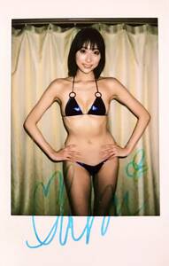 . person .[ gold character .] blue bikini autographed site Cheki postage 230 jpy 