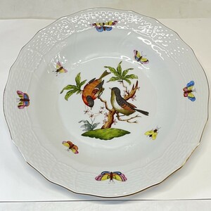 美品 ヘレンド ロスチャイルド バード デザート ROTHSCHILD BIRD パイプレート 食器 21cm 室D1110-25