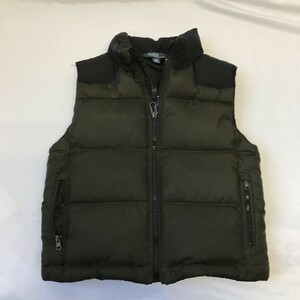 美品 POLO RALPH LAUREN ポロ ラルフローレン キッズ ダウンベスト 100/56 ブラウン 男の子 子供 アウター 関Y1222-25