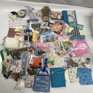 手芸用品 大量 まとめてセット ハンドメイド バイアステープ はぎれ 布地 お名前シール レース ボタン ミシン糸 D1203-43