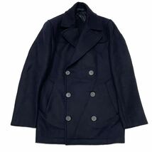 国内正規品 LANVIN ランバン ウール ロング チェスター コート ドレス WOOL COAT ビジネス 44 ネイビー メンズ_画像2