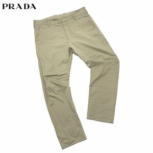 国内正規品 PRADA プラダ SPF87 tapered pants コットン テーパードパンツ ボトムス ロング 44 ベージュ メンズ