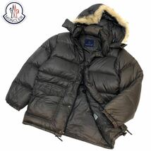 正規品 MONCLER モンクレール DOWN JACKET ジップアップ ダウンジャケット 青タグ 14 メンズ ブラウン_画像1