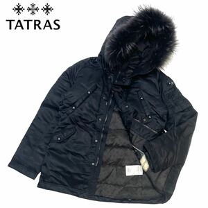 国内正規品 TATRAS タトラス MTA17A4319 PETRONIO DOWN JACKET ラクーンファー ナイロン ダウンジャケット 02 ブラック メンズ