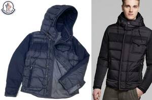 ★ 正規品 MONCLER モンクレール ウール×ナイロン RYAN DOWN JACKET ライアン ダウンジャケット アウター 羊毛 2 ネイビー MENS