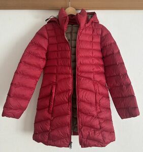 エディー バウアー Eddie Bauer ダウンジャケット XS 軽い 暖かい エンジ色 アウター ダウン95% フェザー5%