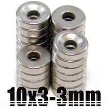 ★ 穴あき 3mm ネオジム 磁石 直径10mm×3mm N35 ［厚み 3mm］【50個セット】_画像2