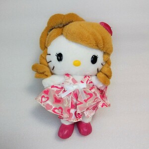  Hello Kitty peach ... collaboration soft toy mascot .... Momo eli Sanrio Kitty to coil .moe Lee Moery Tiara free shipping limitation 