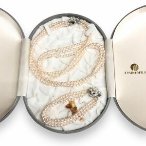 淡水パール 淡水真珠 本真珠 ネックレス ブレスレット セット 3連 デザイン SILVER刻印 大丸 DAIMARU アクセサリー