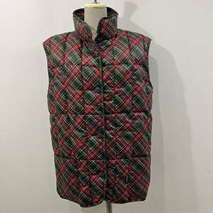 VINTAGE BILL BLASS America made USA made finest quality down vest protection against cold check pattern total pattern white European down rare [ uniform carriage / including in a package possibility ]F