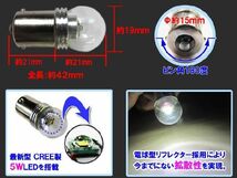 (12V/24V) S25（G18/BA15S）/5W (5W×1LED) /シングル球 電球型リフレクター/白/2個/互換品_画像2