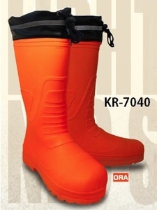 送料無料 喜多 KITA ブーツ 長靴 KR-7040 ORA サイズ XL オレンジ EVAラバーブーツ 超軽量+屈曲 カバー+リフレクト付 キタ