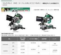 HiKOKI コードレス卓上スライド丸のこ C3606DRA(K)(NN) 本体+黒鯱チップソー ハイコーキ 日立 大型商品_画像2