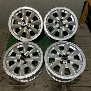 パナスポーツ プロラリーホイール ワタナベ風 14インチ 14×5J OFF;+35 PCD:100-4H ハブ径;約55mm 傷あり、ガリ傷あり、サビあり 4本 