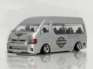 1/69 majorette TOYOTA HIACE wagon 改 アルミ 深リム ローダウン 改造 マジョレット ハイエース 200系 デカール ・ マフラー カスタム