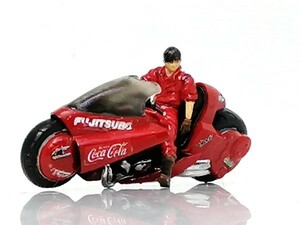 1/64 AKIRA gold rice field. bike manner motorcycle resin made 3D has painted Cocacora decal 