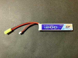 電動ガン用◆ ZDF 1200mAh 2セル 7.4V 25C-50C リポバッテリー ミニタミヤ