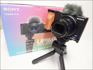 美品 SONY/ソニー◆VLOGCAM/ZV-1G◆デジタルカメラ 4K対応 Wi-Fi シューティンググリップキット