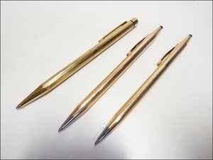 現状 SHEAFFER シェーファー CROSS クロス◆ボールペン ゴールド GP 3本セット