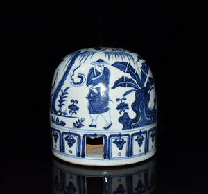 ▽鴻▽ 元 青花 人物紋 蒙古包 古陶瓷品 置物 古賞物 中国古玩 中国古美術