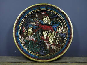 ▽鴻▽漆器漆彫 剔紅 八仙紋 賞盤 置物 古賞物 中国古玩 中国古美術