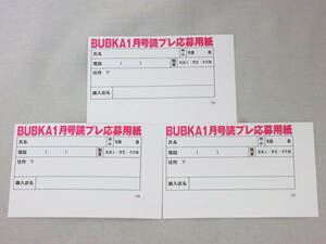 BUBKA ブブカ 2024年1月号　プレゼント応募券　3枚セット　個数2　日向坂46 潮紗理菜 加藤史帆 佐々木久美 松田好花 田中美久 HKT48 AKB48