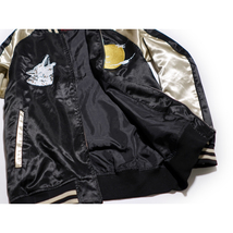 【新品】スカジャン スーベニアジャケット ■ 4Lサイズ / ブラック黒 狼 ■ 和柄 刺繍 サテン SKAb962k_画像6