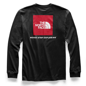 【新品本物 USA購入】THE NORTH FACE ノースフェイス■ RED BOX LS TEE ■ ブラックレッド / XL ■ロンT Tシャツ 海外限定