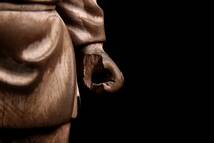 。◆舩◆2 中国美術 文化大革命 木彫 人物像 22cm 唐物骨董 [D119]Q/23.12廻/YS/(80)_画像4