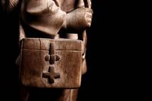 。◆舩◆2 中国美術 文化大革命 木彫 人物像 22cm 唐物骨董 [D119]Q/23.12廻/YS/(80)_画像3