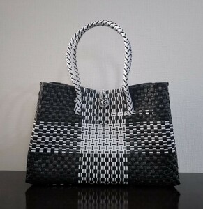  pra basket me LUKA do high capacity tote bag hand made maru she basket bag black white pasa-ru light weight 