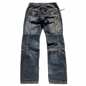 00s PPFM buggy jeans ジーンズ 希少 archive アーカイブ destressed カーゴ payton place バギー 初期 Boro Japan Designers ダメージ加工